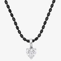 Mens 1 CT. T.W. Lab Created White Moissanite Sterling Silver Heart 18 Inch Pendant Necklace