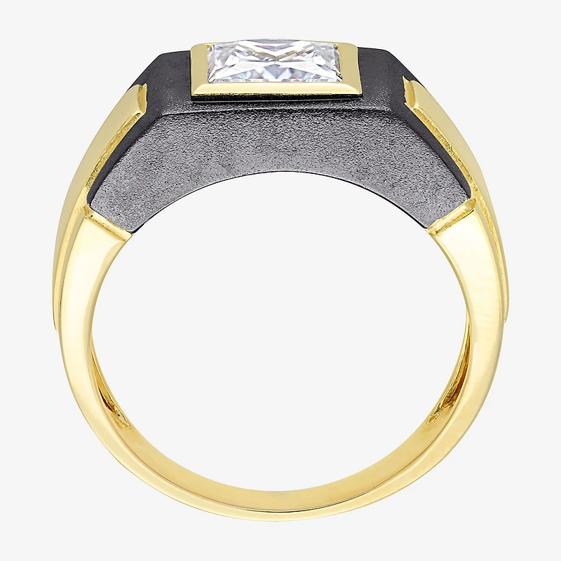 Mens 2 CT. T.W. Lab Created White Moissanite 18K Gold Over Silver Fashion Ring