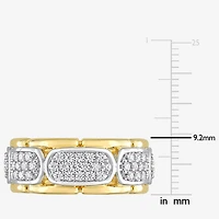 Mens White Moissanite 18K Two Tone Gold Over Silver Fashion Ring