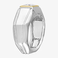 Mens 1 1/5 CT. T.W. Lab Created White Moissanite 18K Two Tone Gold Over Silver Fashion Ring