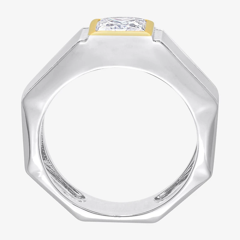 Mens 1 1/5 CT. T.W. Lab Created White Moissanite 18K Two Tone Gold Over Silver Fashion Ring