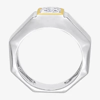 Mens 1 1/5 CT. T.W. Lab Created White Moissanite 18K Two Tone Gold Over Silver Fashion Ring