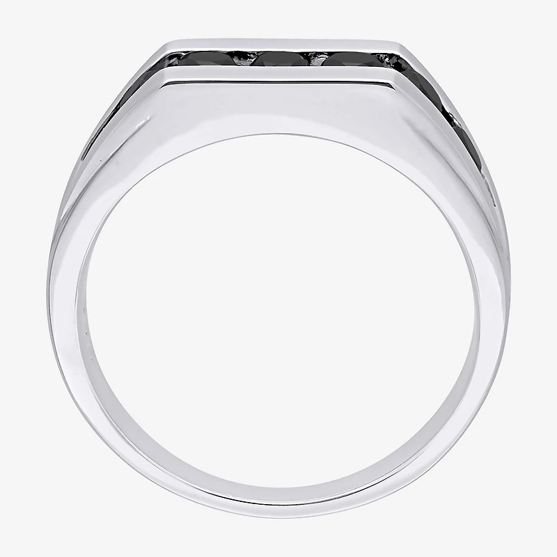 Mens 1 CT. T.W. Natural Diamond Sterling Silver Fashion Ring