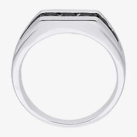 Mens 1 CT. T.W. Natural Diamond Sterling Silver Fashion Ring