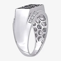 Mens 1 CT. T.W. Natural Black Diamond Sterling Silver Fashion Ring