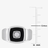 Mens 1/6 CT. T.W. Genuine Black Onyx Sterling Silver Fashion Ring