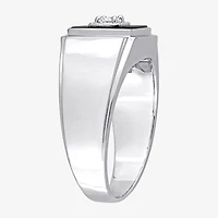 Mens 1/6 CT. T.W. Genuine Black Onyx Sterling Silver Fashion Ring
