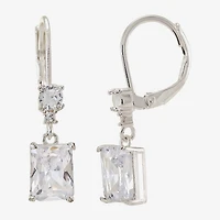 Sparkle Allure Womens Cubic Zirconia Pure Silver Over Brass Drop Earrings