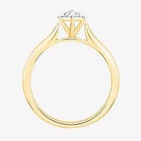 Unisex Adult 3/8 CT. T.W. Natural White Diamond 10K Gold Marquise Side Stone Halo Bridal Set