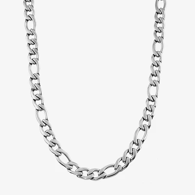 Mens Stainless Steel 22 Inch Figaro Chain Necklace