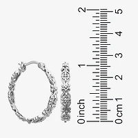 Womens Sterling Silver 27.4mm Hoop Earrings