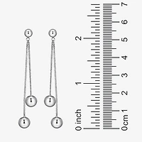 Bead Dangle Womens Sterling Silver Drop Earrings