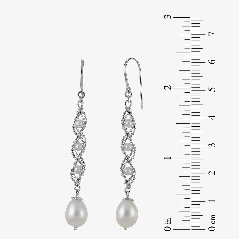Sterling Silver Fresh Water Pearl Lace Earrings