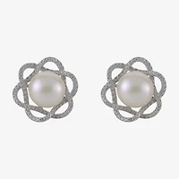 Cultured Freshwater Pearl & Diamond-Accent Earrings 