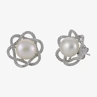 Cultured Freshwater Pearl & Diamond-Accent Earrings 