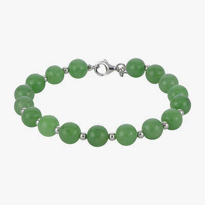 Sterling Silver Jade Bead Bracelet