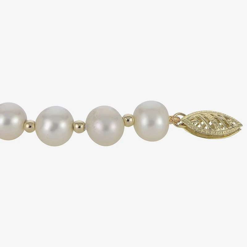 7-7.5Mm Cultured Freshwater Pearl Sterling Silver Bracelet