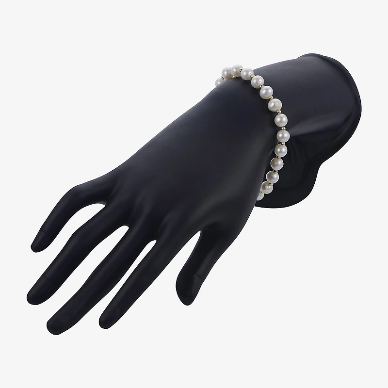 7-7.5Mm Cultured Freshwater Pearl Sterling Silver Bracelet