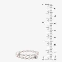 Cultured Freshwater Pearl & Sterling Silver Brilliance Bead Coil Bracelet
