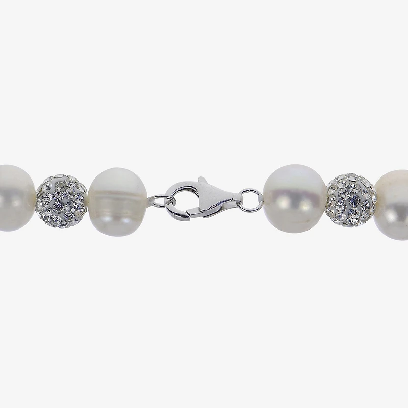 Womens White Sterling Silver Inch Strand Necklace