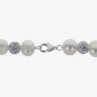 Womens White Sterling Silver Inch Strand Necklace