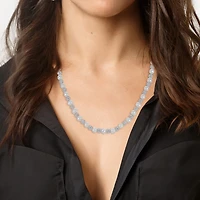 Womens White Sterling Silver Inch Strand Necklace
