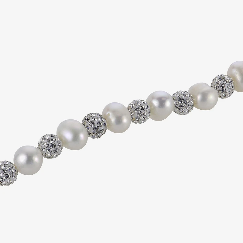 Womens White Sterling Silver Inch Strand Necklace
