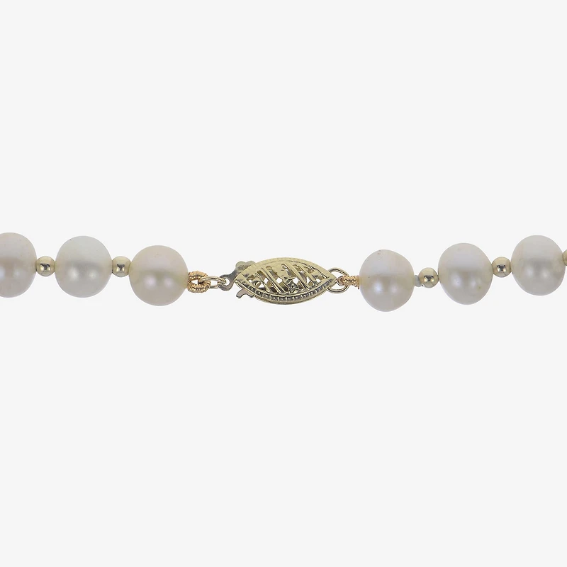 7-7.5Mm Cultured Freshwater Pearl Sterling Silver Necklace