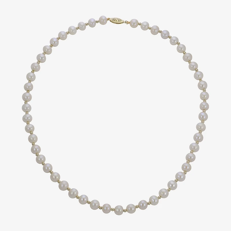7-7.5Mm Cultured Freshwater Pearl Sterling Silver Necklace