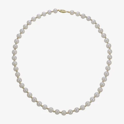 7-7.5Mm Cultured Freshwater Pearl Sterling Silver Necklace