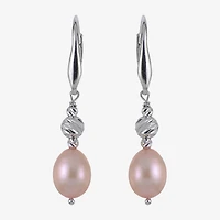 Womens Dyed Cultured Freshwater Pearl Sterling Silver Drop Earrings