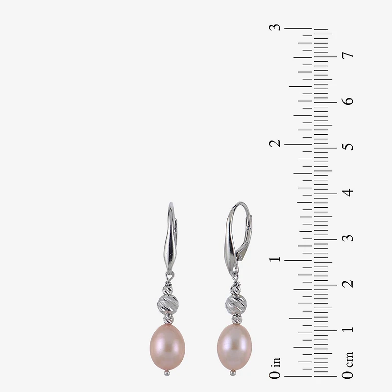 Womens Dyed Cultured Freshwater Pearl Sterling Silver Drop Earrings
