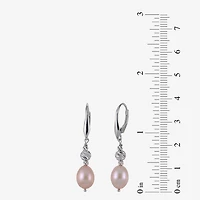 Womens Dyed Cultured Freshwater Pearl Sterling Silver Drop Earrings