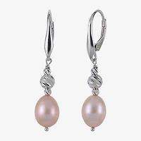 Womens Dyed Cultured Freshwater Pearl Sterling Silver Drop Earrings