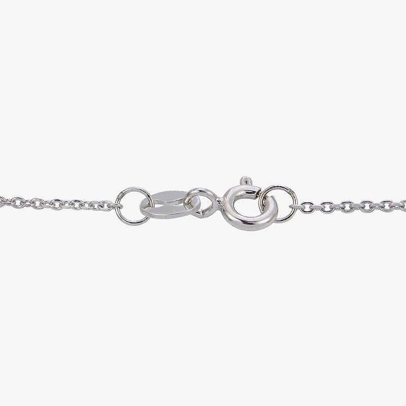 Womens White Sterling Silver 18 Inch Collar Necklace