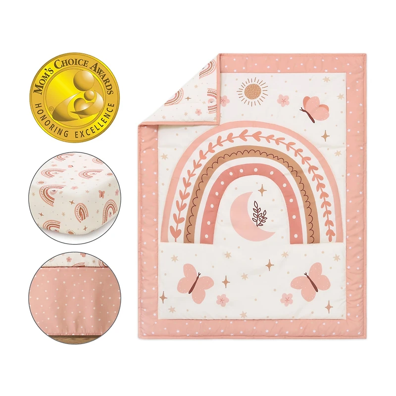 The Peanutshell Boho Rainbow 3-pc. Crib Bedding Set