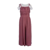 Speechless Big Kid Girls Scoop Neck Short Sleeve 2-pc. Jumpsuit