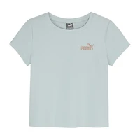 PUMA Rib Big Kid Girls Crew Neck Short Sleeve Embroidered Active T-Shirt