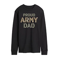 Mens Long Sleeve Proud Army Dad Graphic T-Shirt