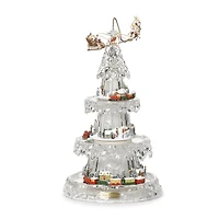 Roman 18.5in Lighted 4 Rotation Tree Plays Music Christmas Tabletop Decor