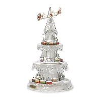 Roman 18.5in Lighted 4 Rotation Tree Plays Music Christmas Tabletop Decor