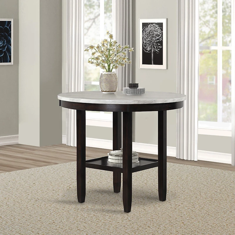 Celeste Round Faux Marble-Top Dining Table