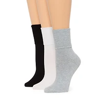 Mixit Everyday Essential Womens 3 Pair Turncuff Socks
