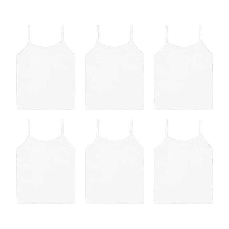 Hanes Toddler Girls U Neck Sleeveless 6 Pack Camisole