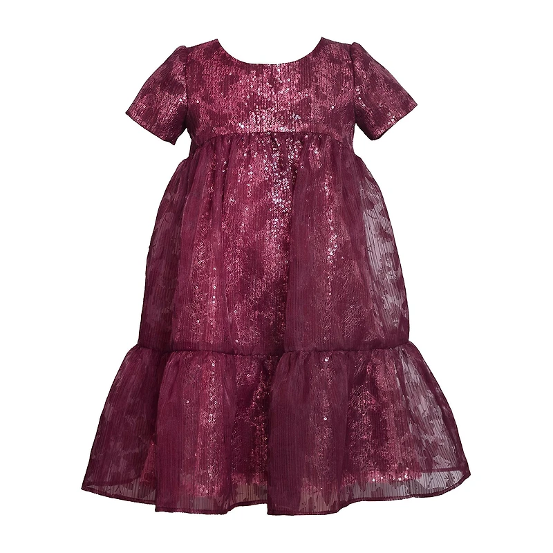 Bonnie Jean Little Girls Short Sleeve Puffed Babydoll Dress