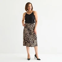 Black Label by Evan-Picone Womens Midi A-Line Skirt