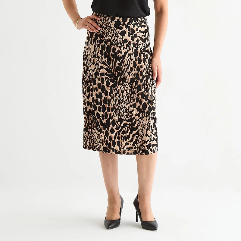 Black Label by Evan-Picone Womens Midi A-Line Skirt