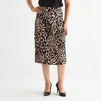 Black Label by Evan-Picone Womens Midi A-Line Skirt