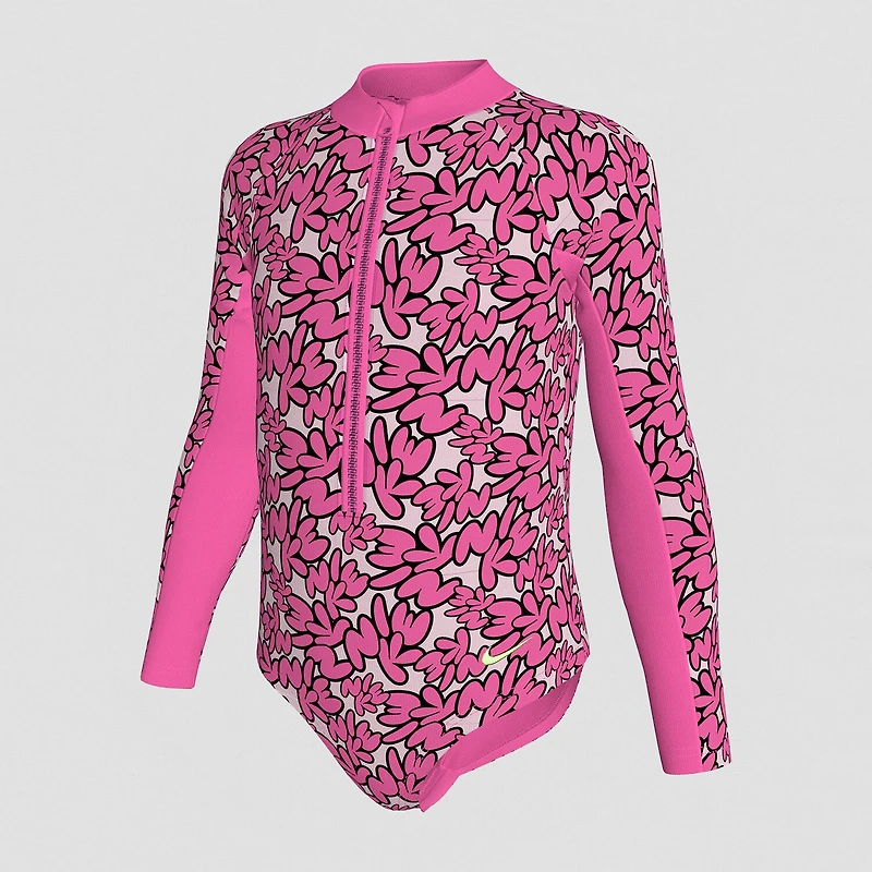Nike Little Girls Floral Long Sleeve One Piece Swimsuit