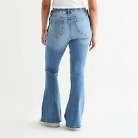 Arizona Y2k Womens Juniors Low Rise Adaptive Seated Wear Flare Leg Jean
